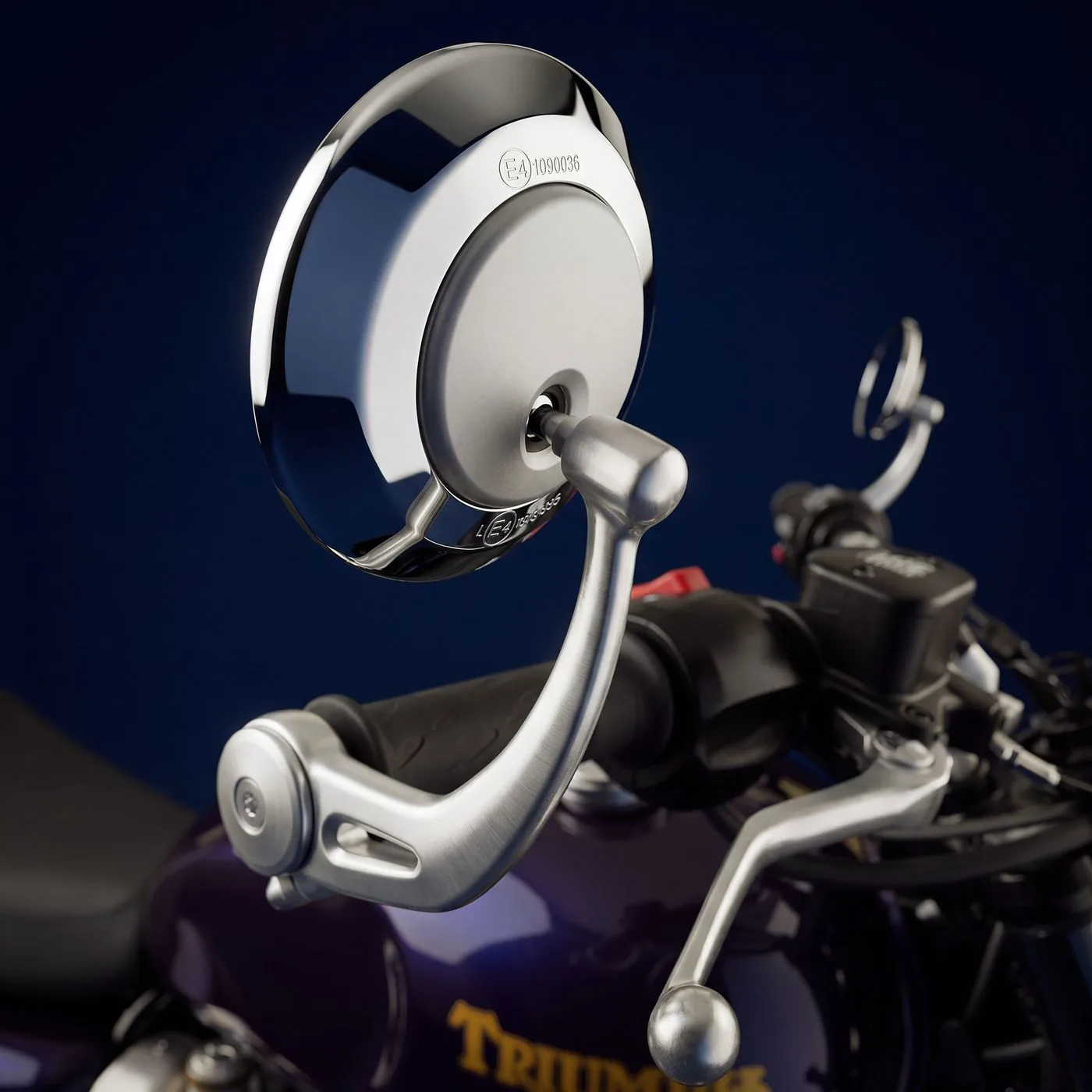 Rétroviseur rond chromé Triumph Premium