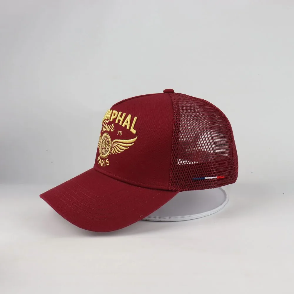 Casquette trucker bordeaux Triumphal Tour, broderie or